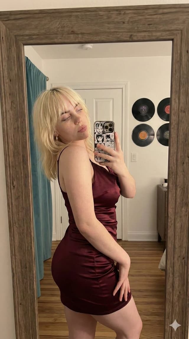 Profile / Avatar - Photorealistic Mirror Selfie in Satin Dress — output