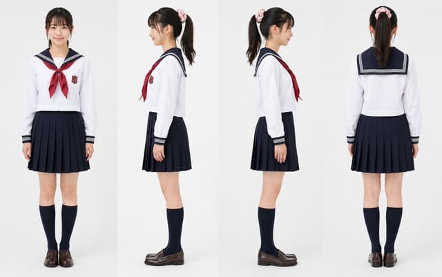 Comic / Storyboard - Realistic Schoolgirl Turnaround Sheet — output