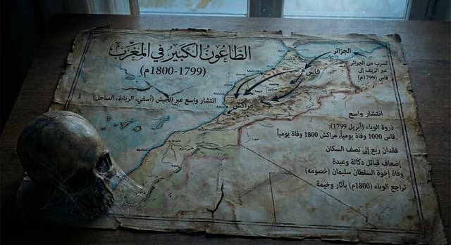 Map of Morocco in 1799–1800 with plague spread — output