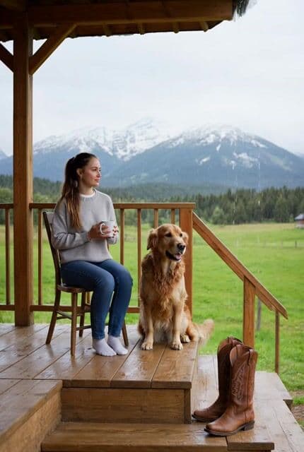 Snowy Mountain Morning Coffee Scene Video Prompt — cover