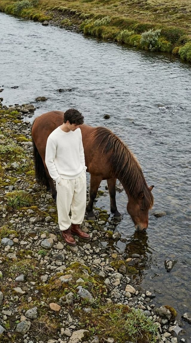Jil Sander Aesthetic Fashion Editorial: Man and Horse — output