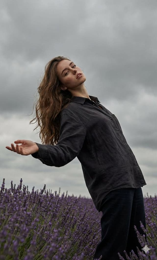 Cinematic Moody Photograph of Man in Flower Field — output