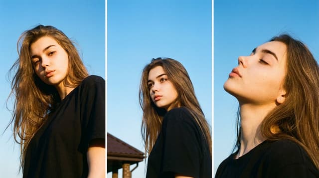 Film Aesthetic Triptych Portrait with Identity Lock — output