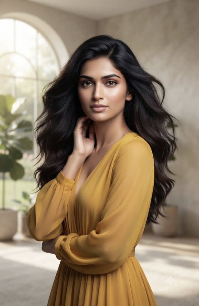 Profile / Avatar - Elegant Woman in Golden Dress — output