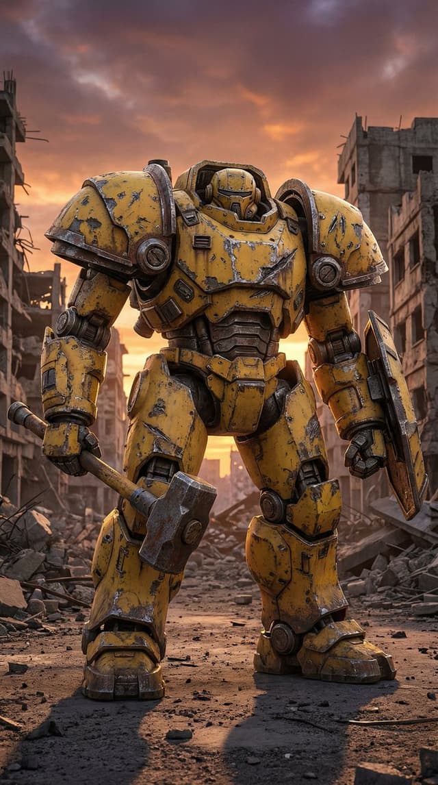 Game Asset - Photorealistic Battle-Damaged Mech Prompt — output