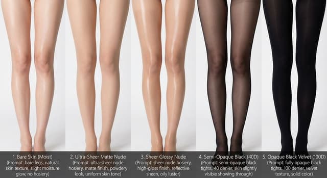 Infographic / Edu Visual - Comparative Infographic Grid Generator Prompt (Legs and Stockings) — output