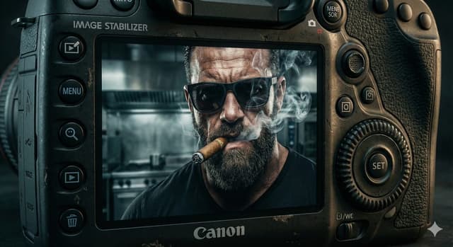 Digital Camera Screen Portrait — output