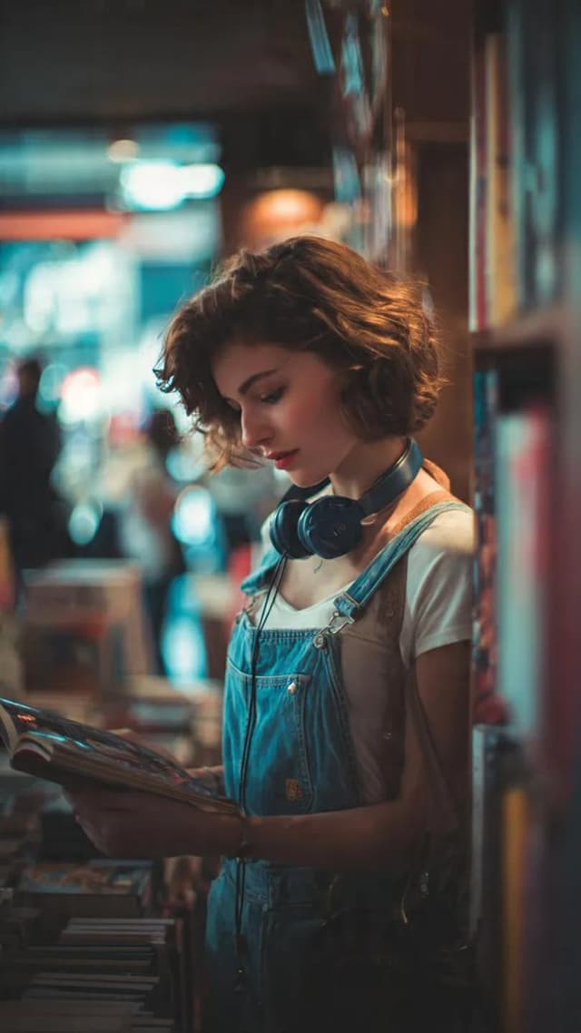 Social Media Post - Cinematic Bookstore Lifestyle Film Still Prompt — output