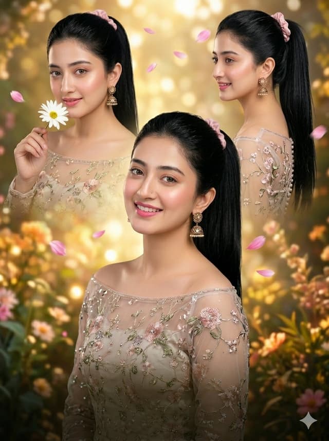 Profile / Avatar - Luxury Floral Embroidery Portrait Collage — output