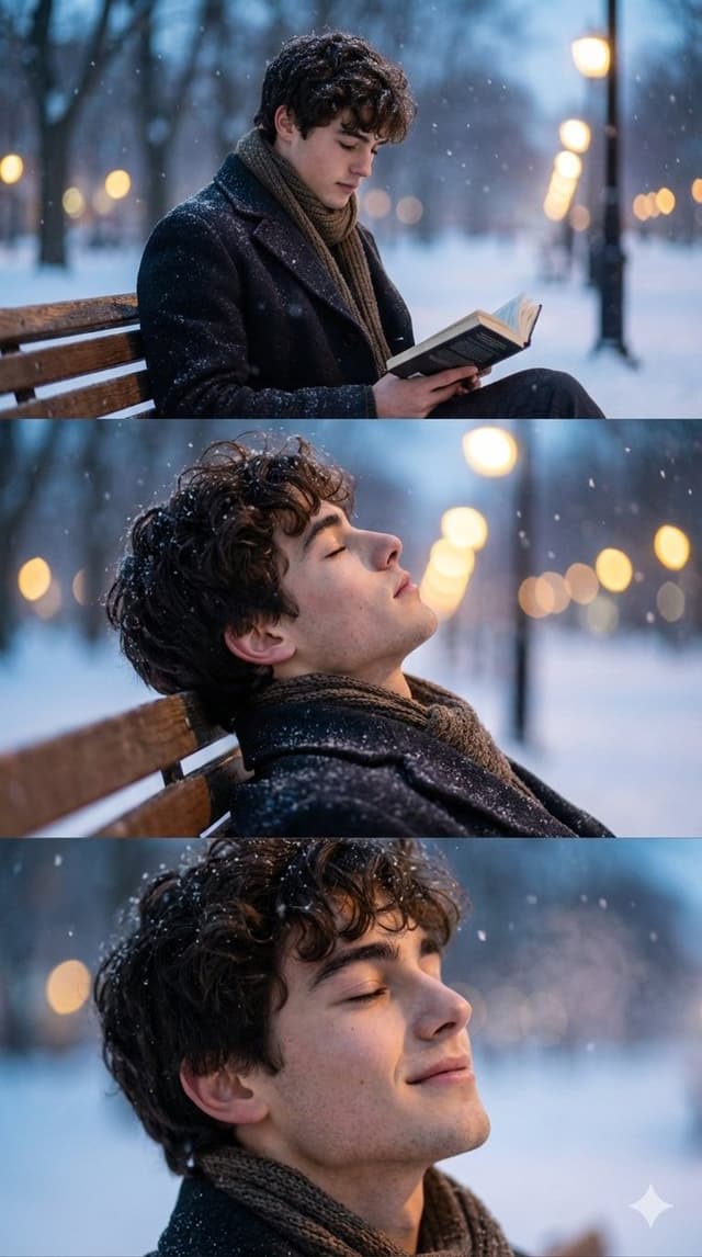 Cinematic Winter Photo Shoot Sequence (3 Frames) — output