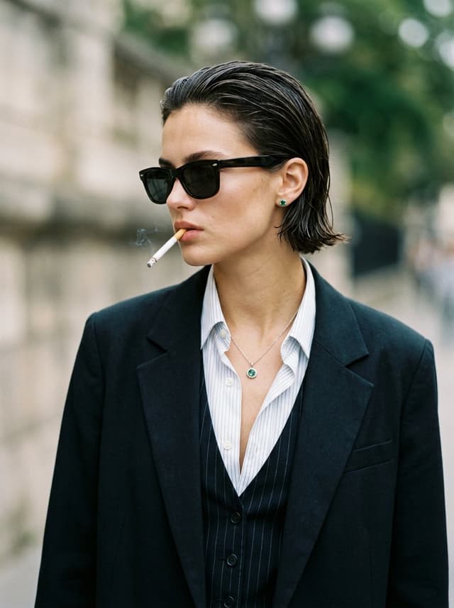 Profile / Avatar - Edgy Portrait with Cigarette and Blazer — output