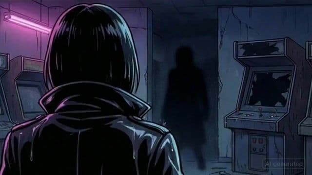 Woman confronts man in shadows — cover