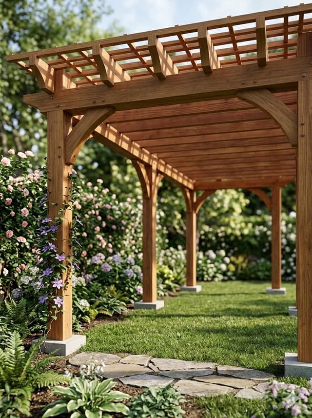 Infographic / Edu Visual - Pergola Blueprint to Photoreal Structure Prompt — output
