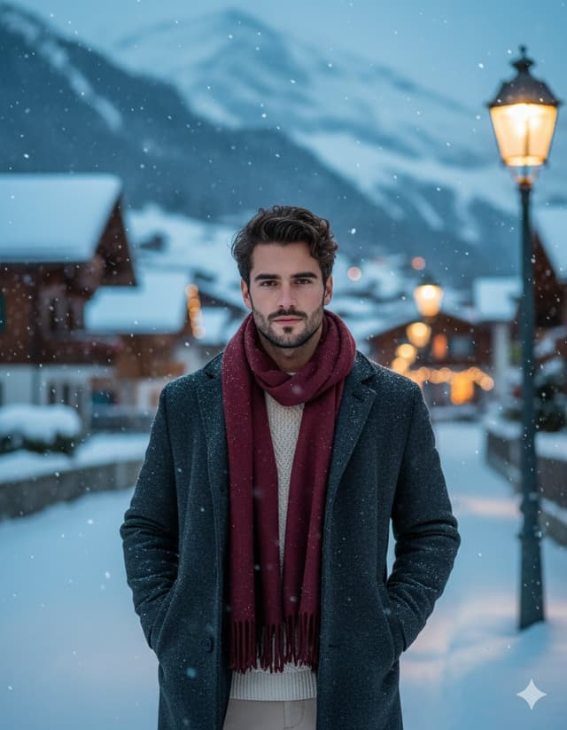 Swiss alpine winter portrait of a young man — output