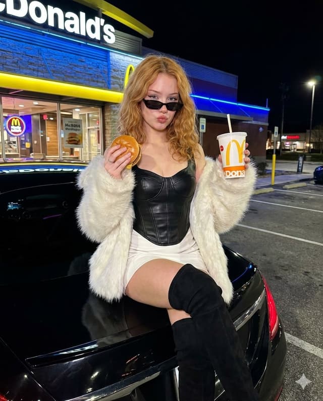 Luxury Nightlife Editorial at McDonald's Parking Lot — output