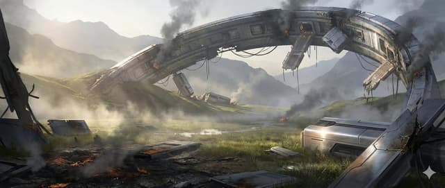 Game Asset - Crashed Orbital Ring Segment Concept Art — output
