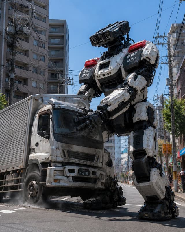 Comic / Storyboard - MPD Robot Stops Runaway Truck — output