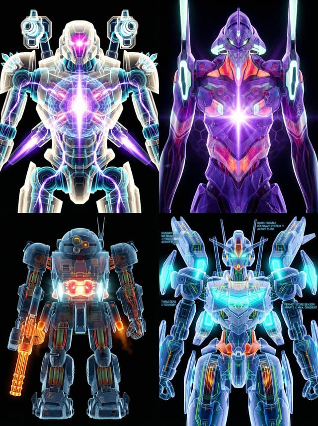 X-Ray/Thermal Visualization Prompt for Mecha (VOTOMS Scopedog) — output