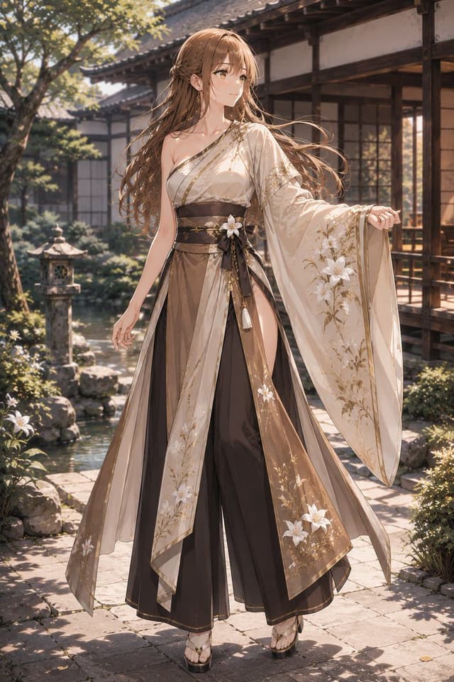 Game Asset - Elegant Kimono Garden Anime Woman — output