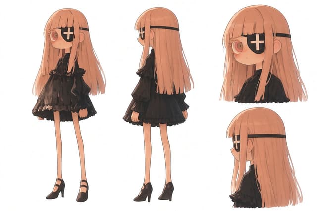 Comic / Storyboard - Gothic Eyepatch Anime Character Sheet — output