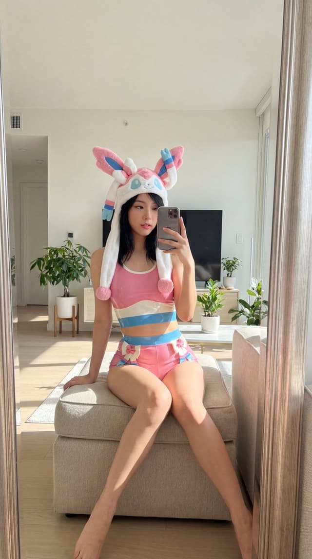 Profile / Avatar - Blackpink Jisoo Sylveon Outfit Mirror Selfie — output