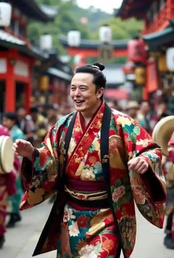 Elon Musk Dancing in Japanese Attire Video Prompt — cover