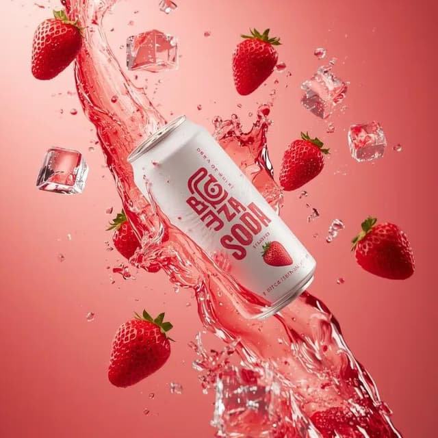 E-commerce Main Image - Hyper-photorealistic soda can product advertisement prompt — output