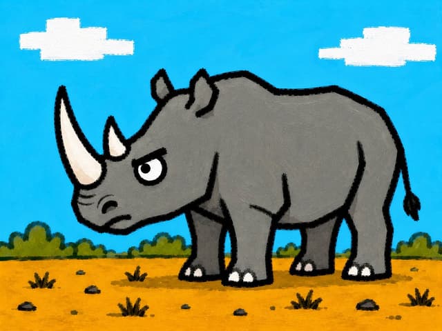 Comic / Storyboard - Grumpy Rhino Savanna Illustration — output