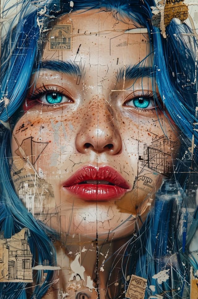 Social Media Post - Mixed Media Urban Collage Portrait — output