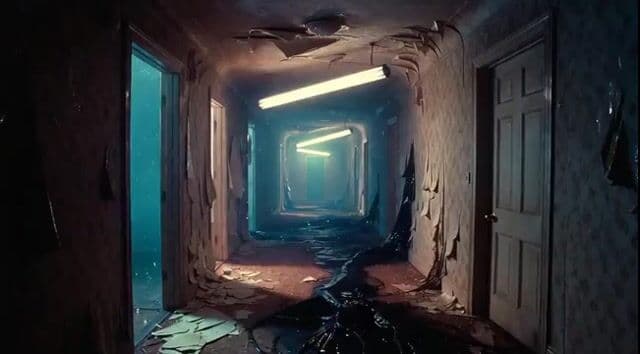 Hauntingly liminal hallway in a decaying apartment — cover