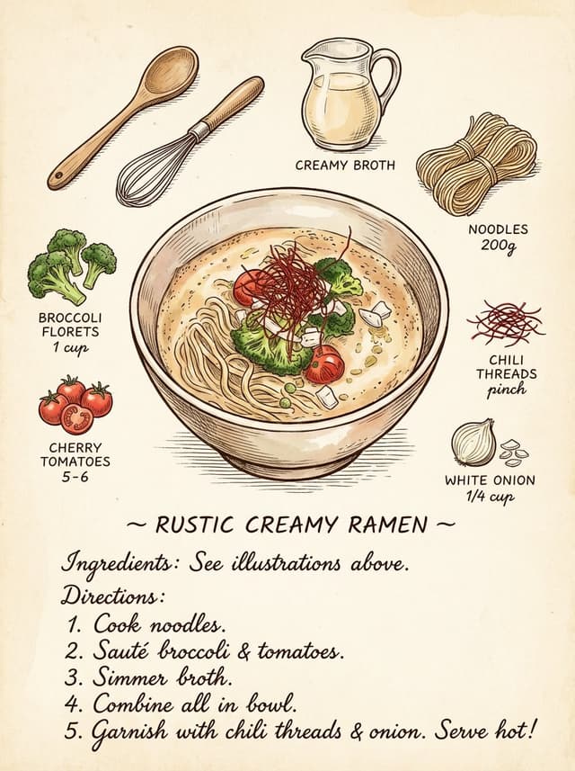 Vintage cookbook-style recipe illustration — output