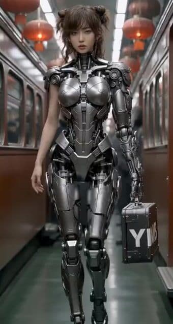 East-Asian Cyborg on Bullet Train — cover