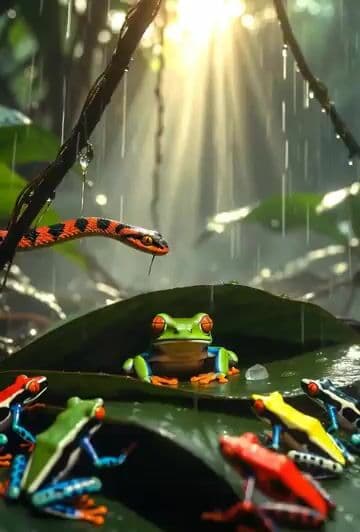 Jungle canopy sunlight break video prompt — cover