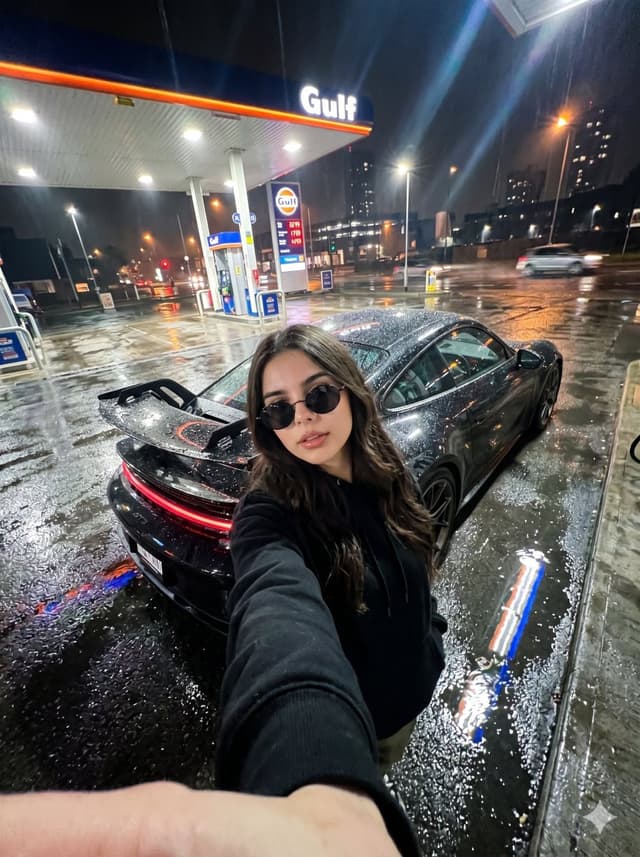 Profile / Avatar - Urban Night Gas Station Portrait — output
