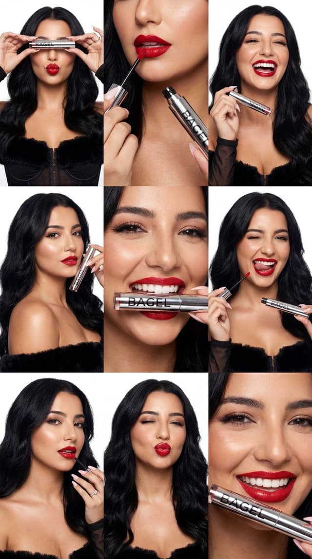 Product Marketing - Ultra-Photoreal Beauty Campaign Contact Sheet (BAGEL) — output