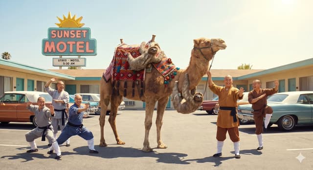 Game Asset - Surreal Camel vs Motel Scene — output