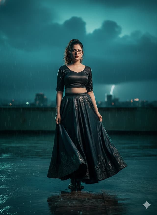 Hyper-Realistic Cinematic Bollywood Poster in Monsoon — output