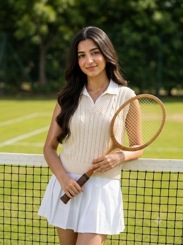 Product Marketing - Old money tennis aesthetic portrait — output