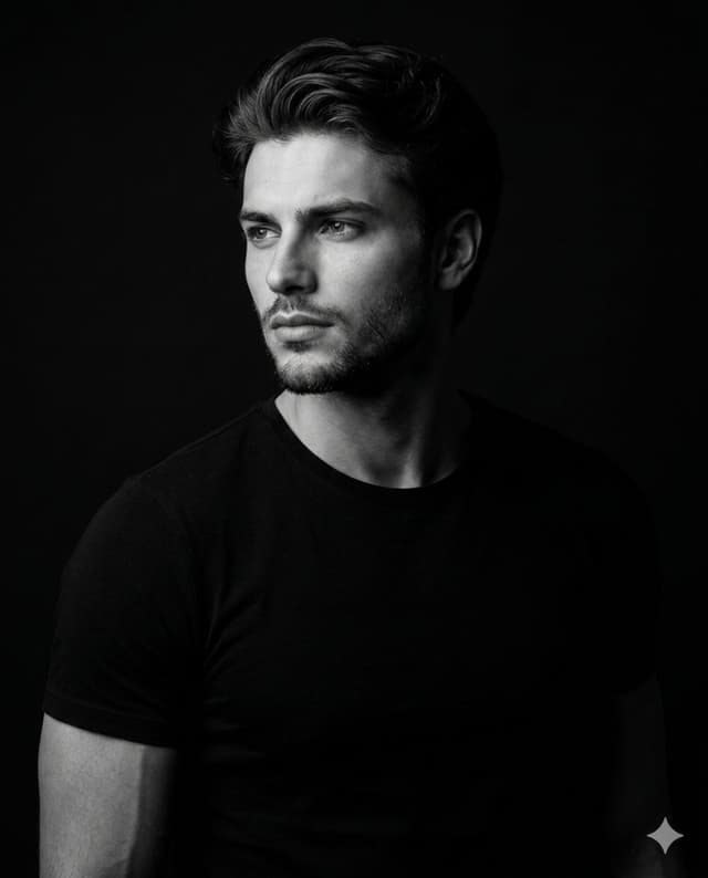 Profile / Avatar - Low-Key Studio Black and White Portrait — output