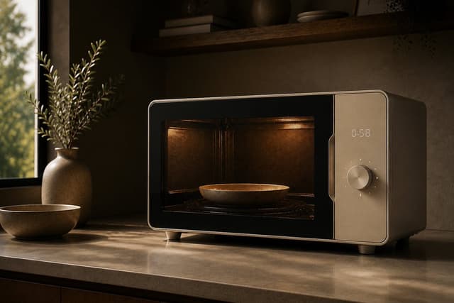 E-commerce Main Image - Warm Minimalist Microwave Product Photo — output