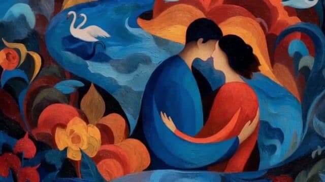 Dreamlike Kiss in Franz Marc Style — cover