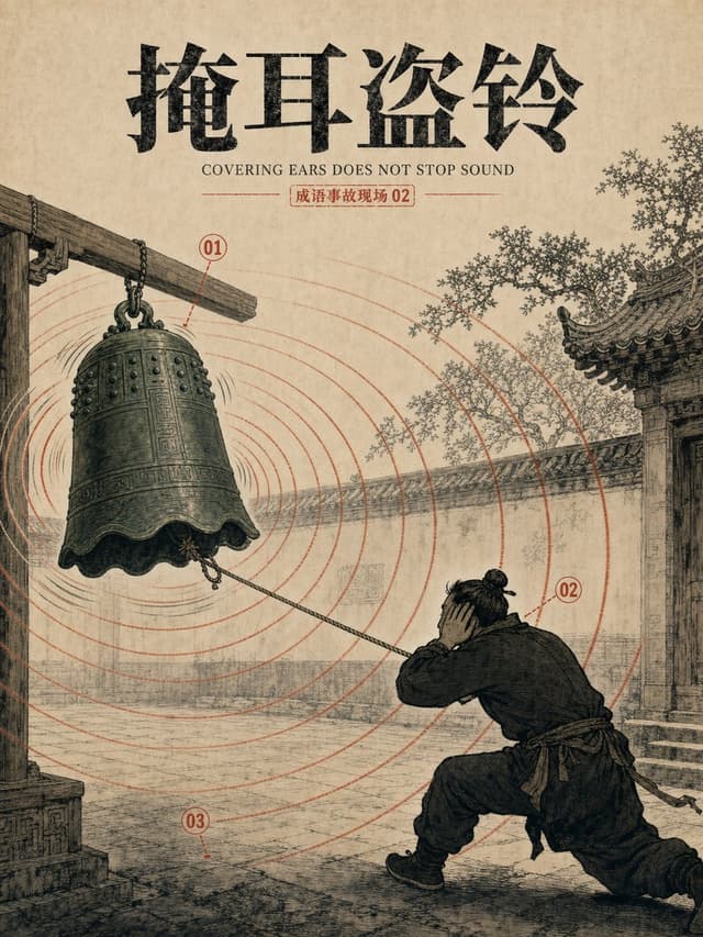 Infographic / Edu Visual - Chinese Idiom Bell Theft Poster — output