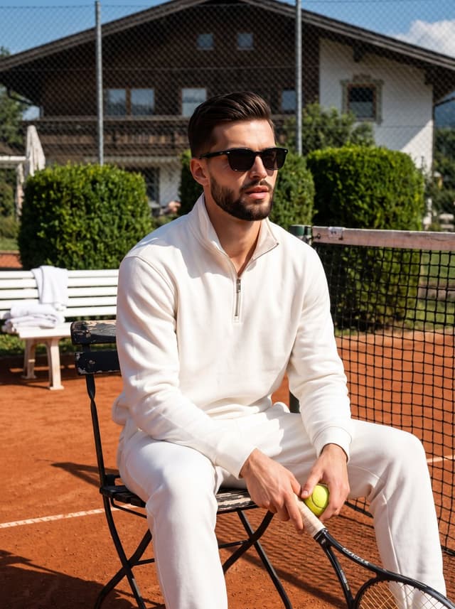 Profile / Avatar - Athletic Man Tennis Court Editorial — output