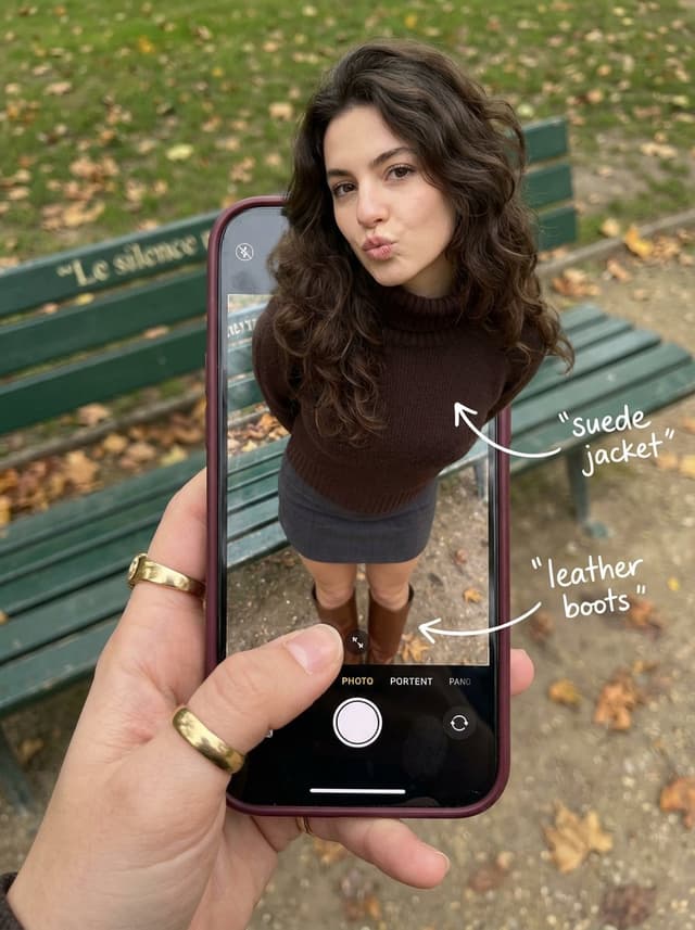 Social Media Post - Outfit Pop-Out Phone Illusion Portrait — output