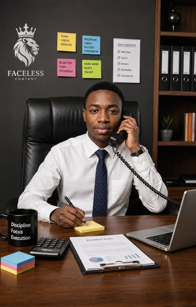 Profile / Avatar - Executive Office Phone Call Portrait — output