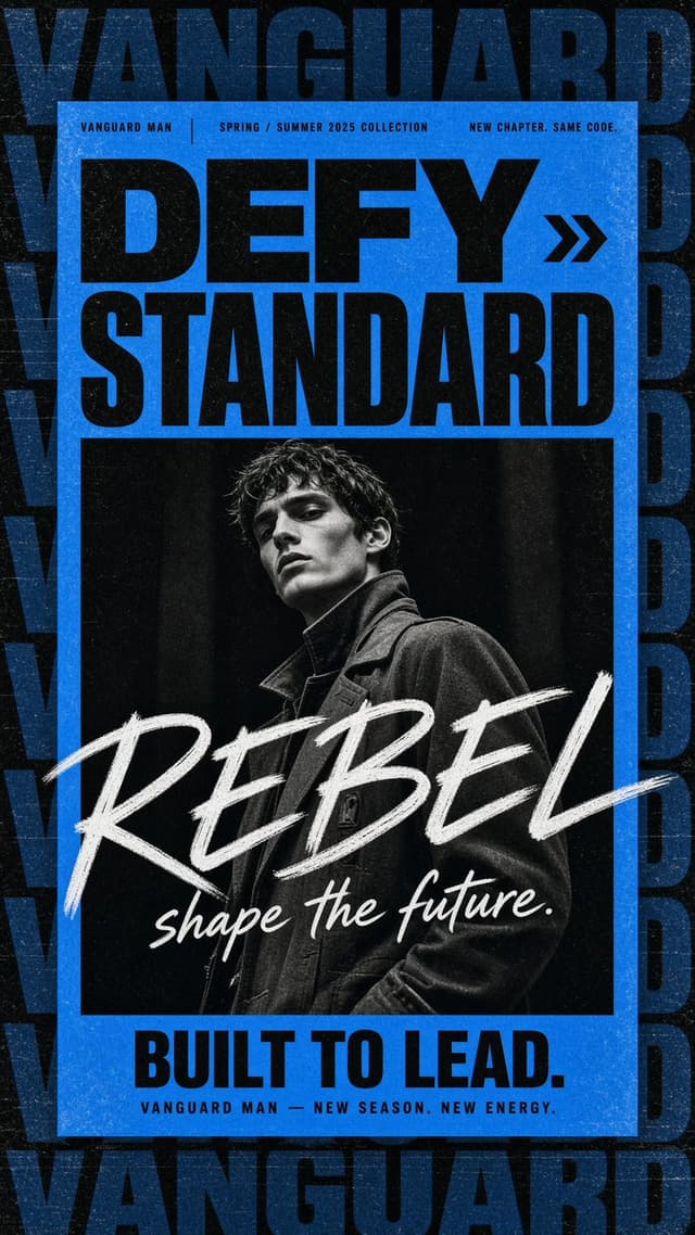Product Marketing - Gritty Vanguard Menswear Poster — output