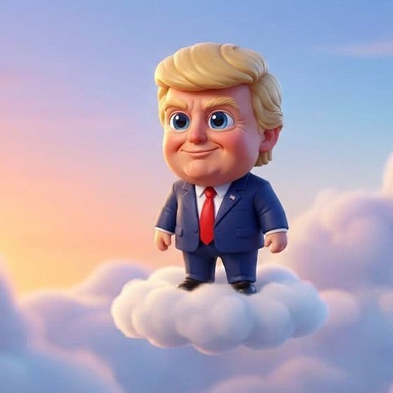 3D Caricature of Celebrity Riding a Cloud — output