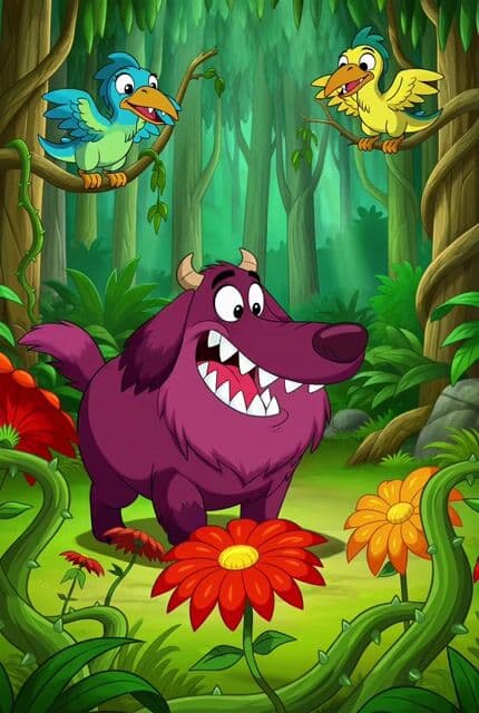 Cartoon Monster Dog in Jungle Prompt — cover