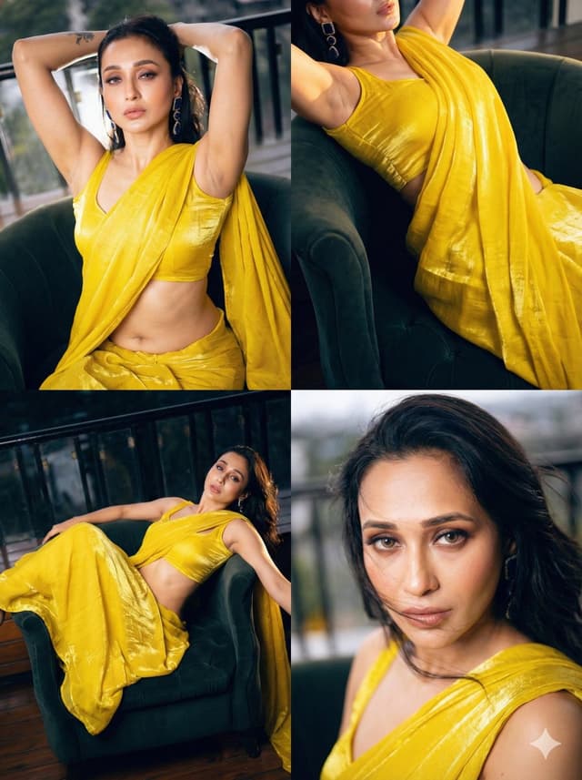 4-Panel High-Fashion Saree Collage — output