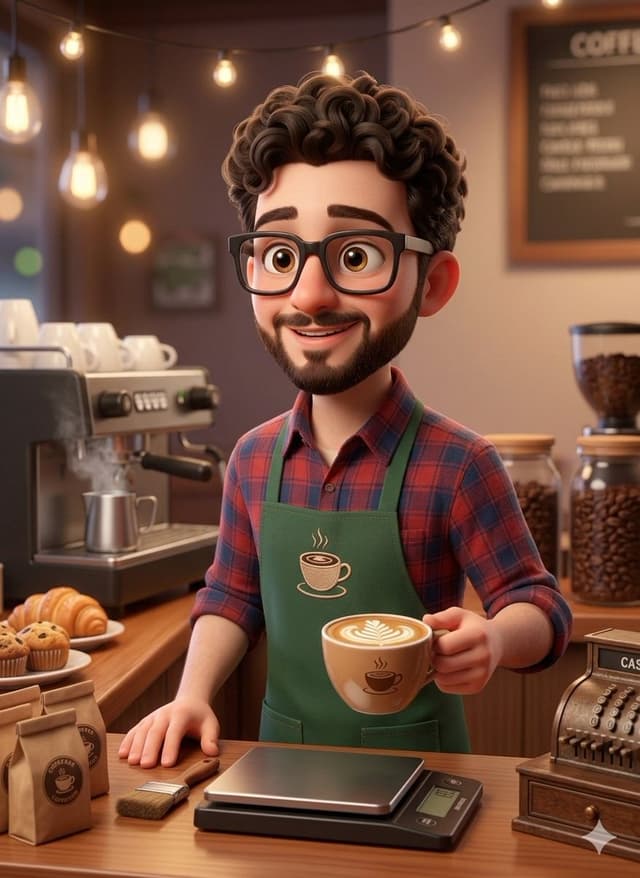 Game Asset - 3D Rendered Barista Character in Pixar Style — output